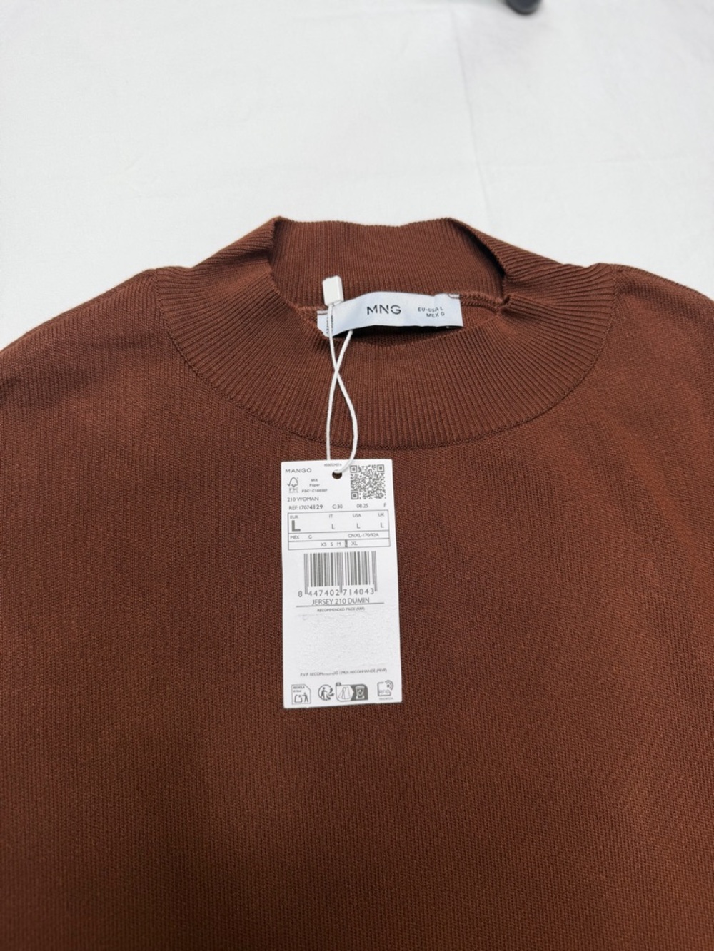 MANGO SHORT-SLEEVED FINE-KNIT SWEATER NWT size L - Picture 5 of 8
